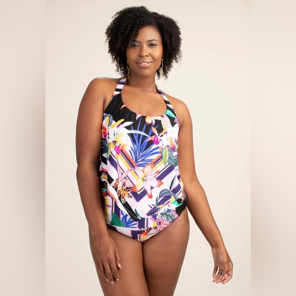 Trina Turk Multicolor Floral Swimsuit - Picture 1 of 8